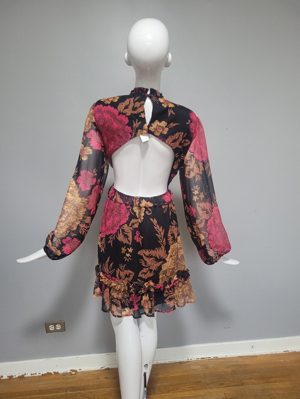 Anthropologie Porridge Puff-Sleeved Floral Mini Dress, BNWT, Size XL - Picture 4 of 11